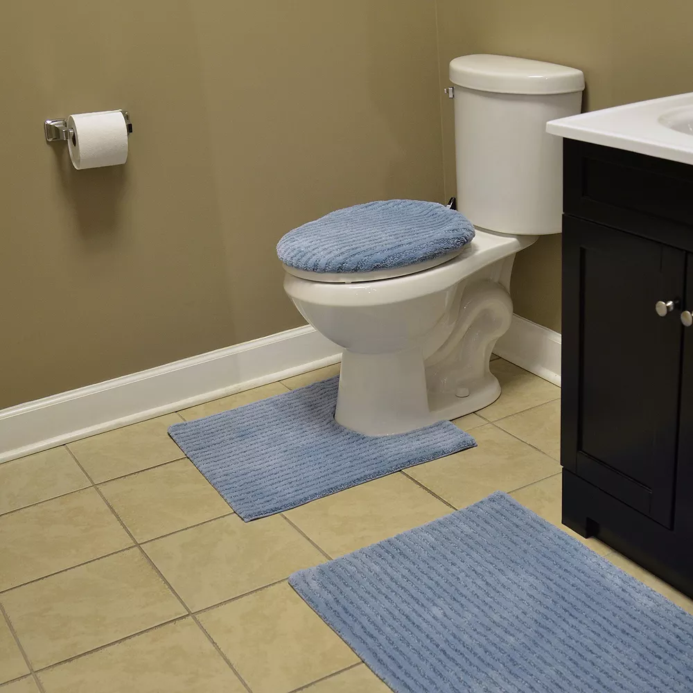 Garland Rug Reflections Plush Striped 3pc Bath Set 4 Garland Rug Reflections Plush Striped 3pc Bath Set - Image 2