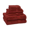 Cassadecor Signature Solid 6-pc. Bath Towel Set 1 Cassadecor Signature Solid 6-pc. Bath Towel Set -Camden Isle Sales Shop 1707681 Garnet Red