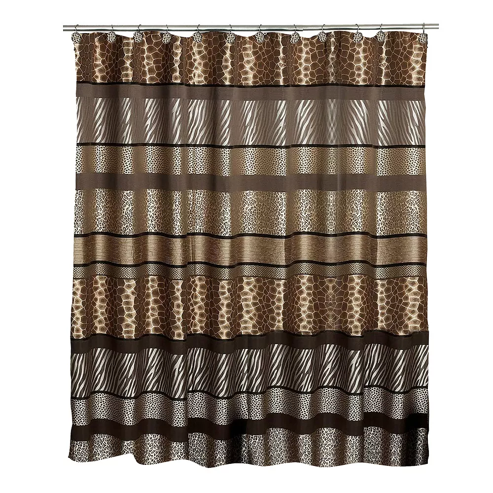 Popular Bath Safari Stripes Fabric Shower Curtain 3 Popular Bath Safari Stripes Fabric Shower Curtain