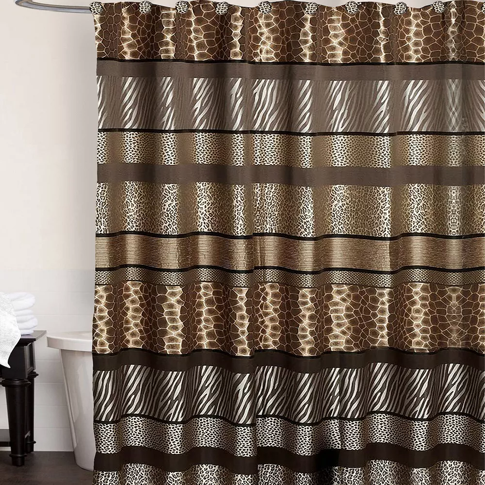 Popular Bath Safari Stripes Fabric Shower Curtain 4 Popular Bath Safari Stripes Fabric Shower Curtain - Image 2