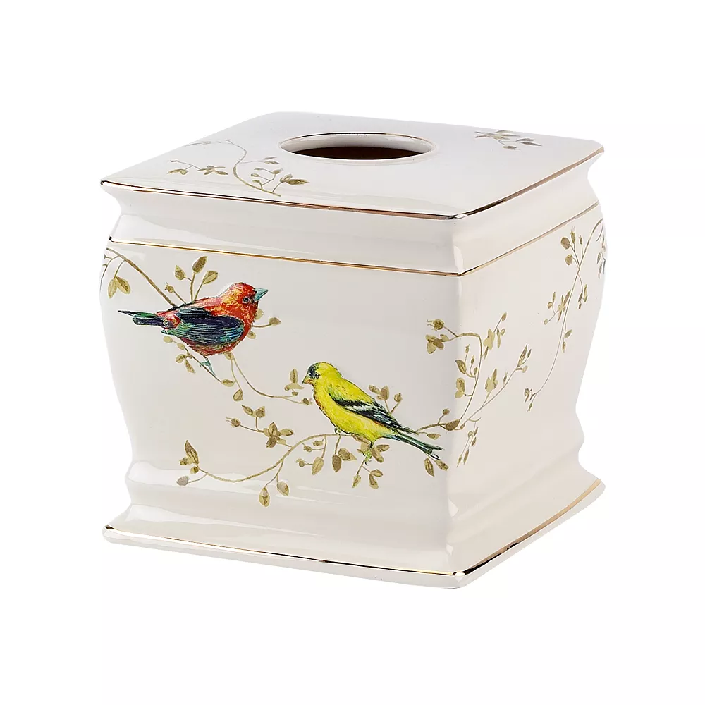 Avanti Gilded Birds Tissue Box Cover 3 Avanti Gilded Birds Tissue Box Cover
