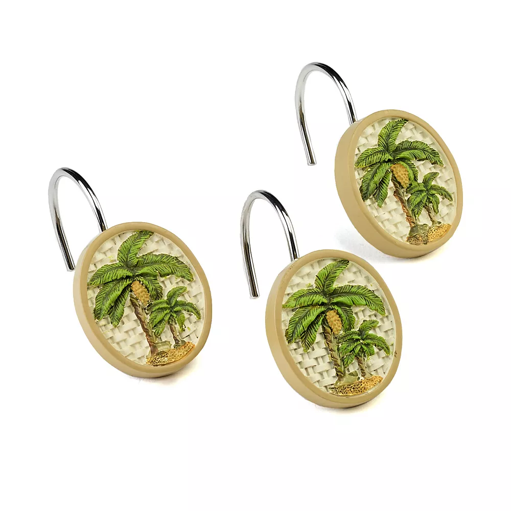 Avanti Colony Palm 12-pk. Shower Curtain Hooks 3 Avanti Colony Palm 12-pk. Shower Curtain Hooks