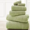 Spring Bloom 6-pc. Wavy Luxury Spa Collection Cotton Bath Towel Set -Camden Isle Sales Shop 2281306 Sage