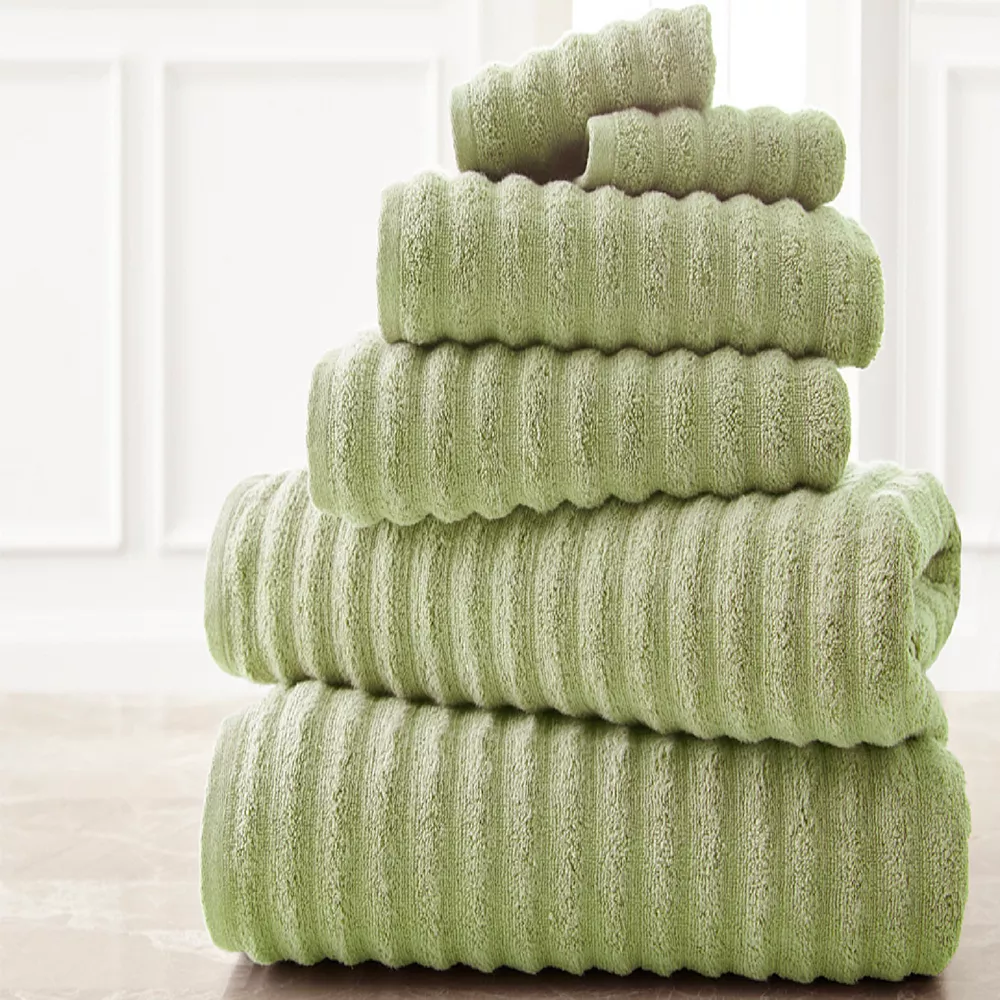 Spring Bloom 6-pc. Wavy Luxury Spa Collection Cotton Bath Towel Set 3 Spring Bloom 6-pc. Wavy Luxury Spa Collection Cotton Bath Towel Set