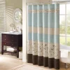 Madison Park Belle Faux Silk Embroidered Floral Shower Curtain -Camden Isle Sales Shop 2385282 Blue