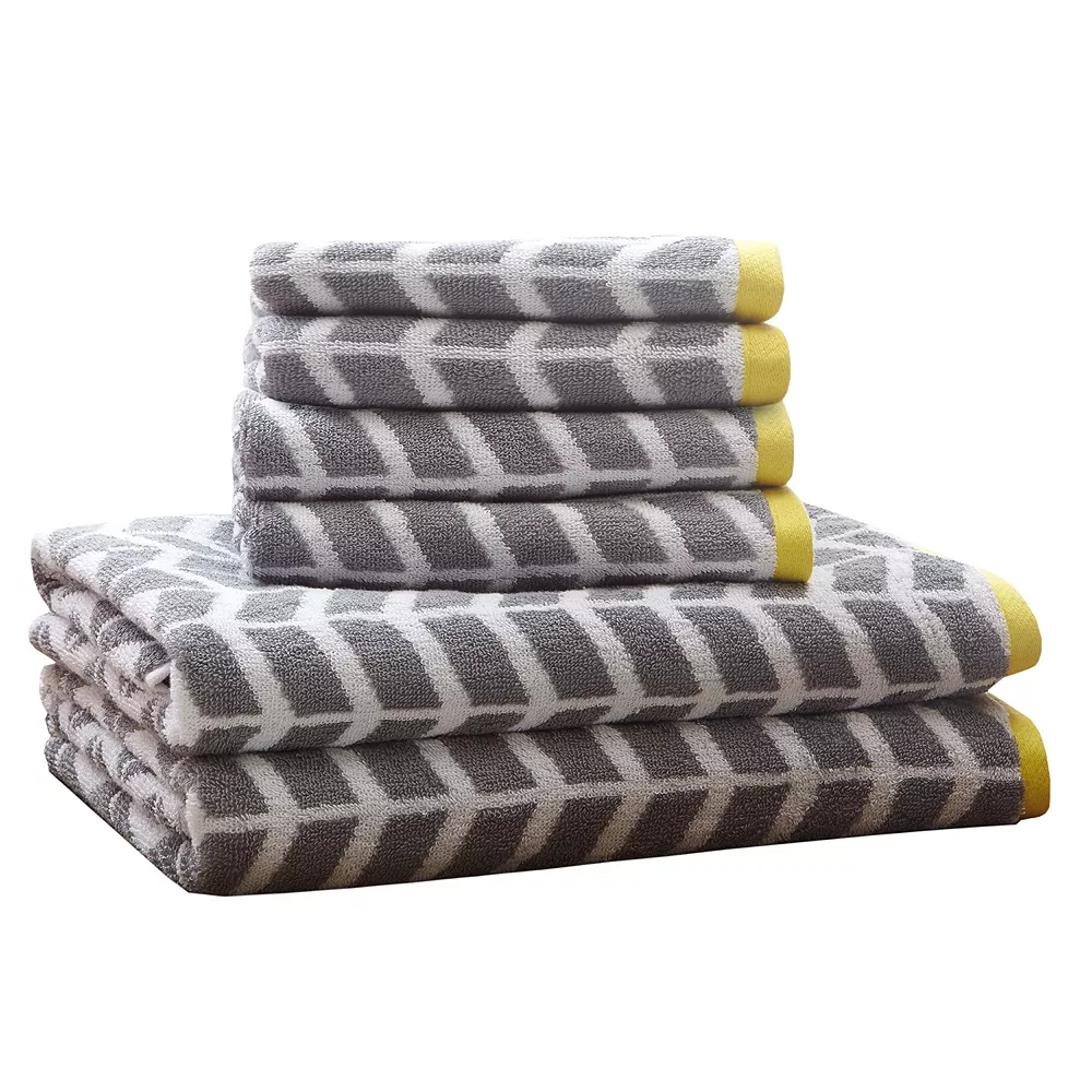 Intelligent Design Elle 6-piece Chevron Jacquard Towel Set 3 Intelligent Design Elle 6-piece Chevron Jacquard Towel Set
