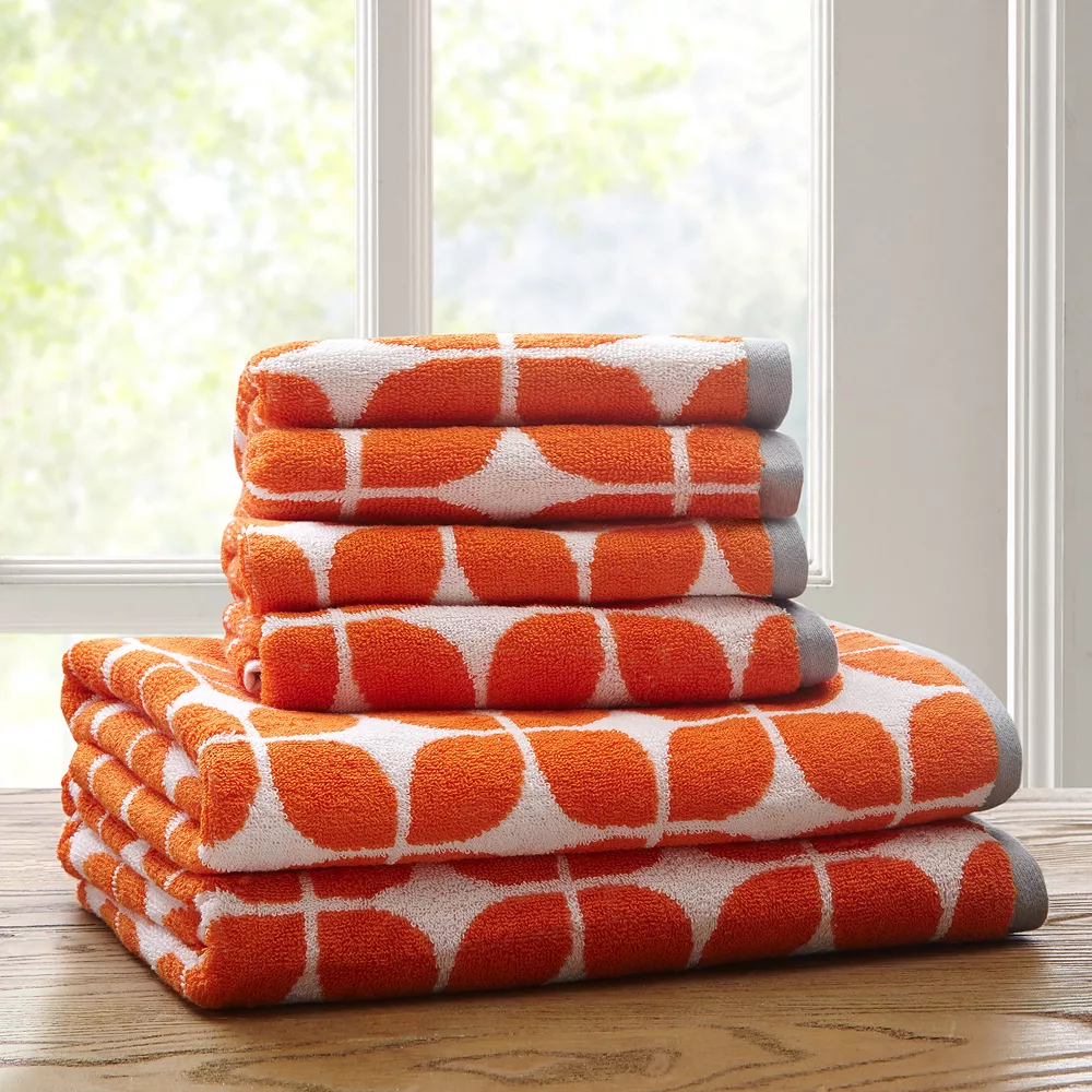 Intelligent Design 6-Piece Elena Cotton Jacquard Bath Towel Set 4 Intelligent Design 6-Piece Elena Cotton Jacquard Bath Towel Set - Image 2
