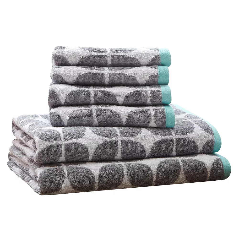 Intelligent Design 6-Piece Elena Cotton Jacquard Bath Towel Set 3 Intelligent Design 6-Piece Elena Cotton Jacquard Bath Towel Set