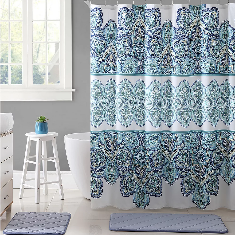 VCNY Home VCNY Paola Microfiber Shower Curtain 3 VCNY Home VCNY Paola Microfiber Shower Curtain