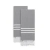 Linum Home Textiles 2-pack Alara Pestemal Color Hand Towels -Camden Isle Sales Shop 3017445 Gray