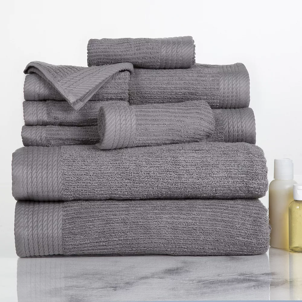 Portsmouth Home Ribbed Cotton 10-piece Bath Towel Set 5 Portsmouth Home Ribbed Cotton 10-piece Bath Towel Set - Image 3