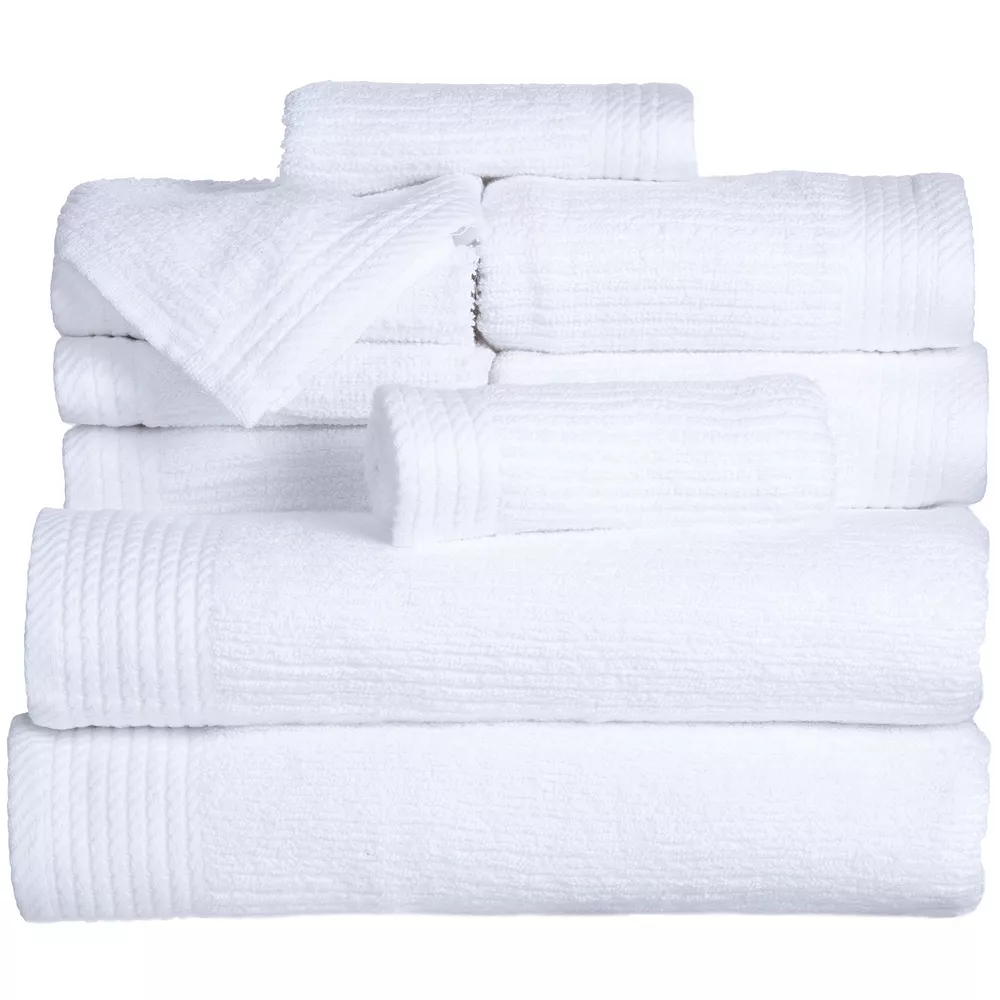 Portsmouth Home Ribbed Cotton 10-piece Bath Towel Set 3 Portsmouth Home Ribbed Cotton 10-piece Bath Towel Set