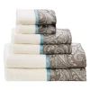 Madison Park Whitman Jacquard 6-piece Bath Towel Set -Camden Isle Sales Shop 3212482 Blue Brown