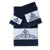 Linum Home Textiles Scarlet 3-piece Embellished Bath Towel Set -Camden Isle Sales Shop 3232472 Midnight Blue