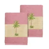 Linum Home Textiles Colton Embellished Washcloth Set -Camden Isle Sales Shop 3330655 Tea Rose