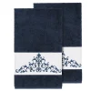 Linum Home Textiles Scarlet Embellished Bath Towel Set -Camden Isle Sales Shop 3338769 Blue