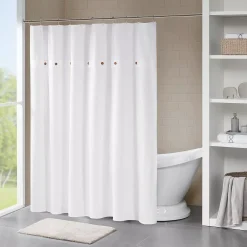 Madison Park Rianon Waffle Weave Textured Shower Curtain