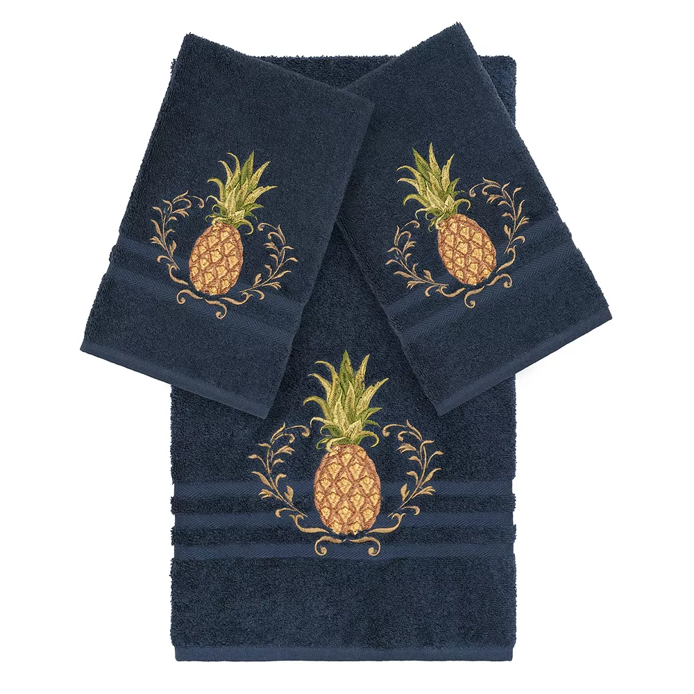 Linum Home Textiles 3-piece Turkish Cotton Welcome Embellished Towel Set 3 Linum Home Textiles 3-piece Turkish Cotton Welcome Embellished Towel Set