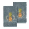 Linum Home Textiles Turkish Cotton Welcome Embellished Hand Towel Set -Camden Isle Sales Shop 3421843 Teal