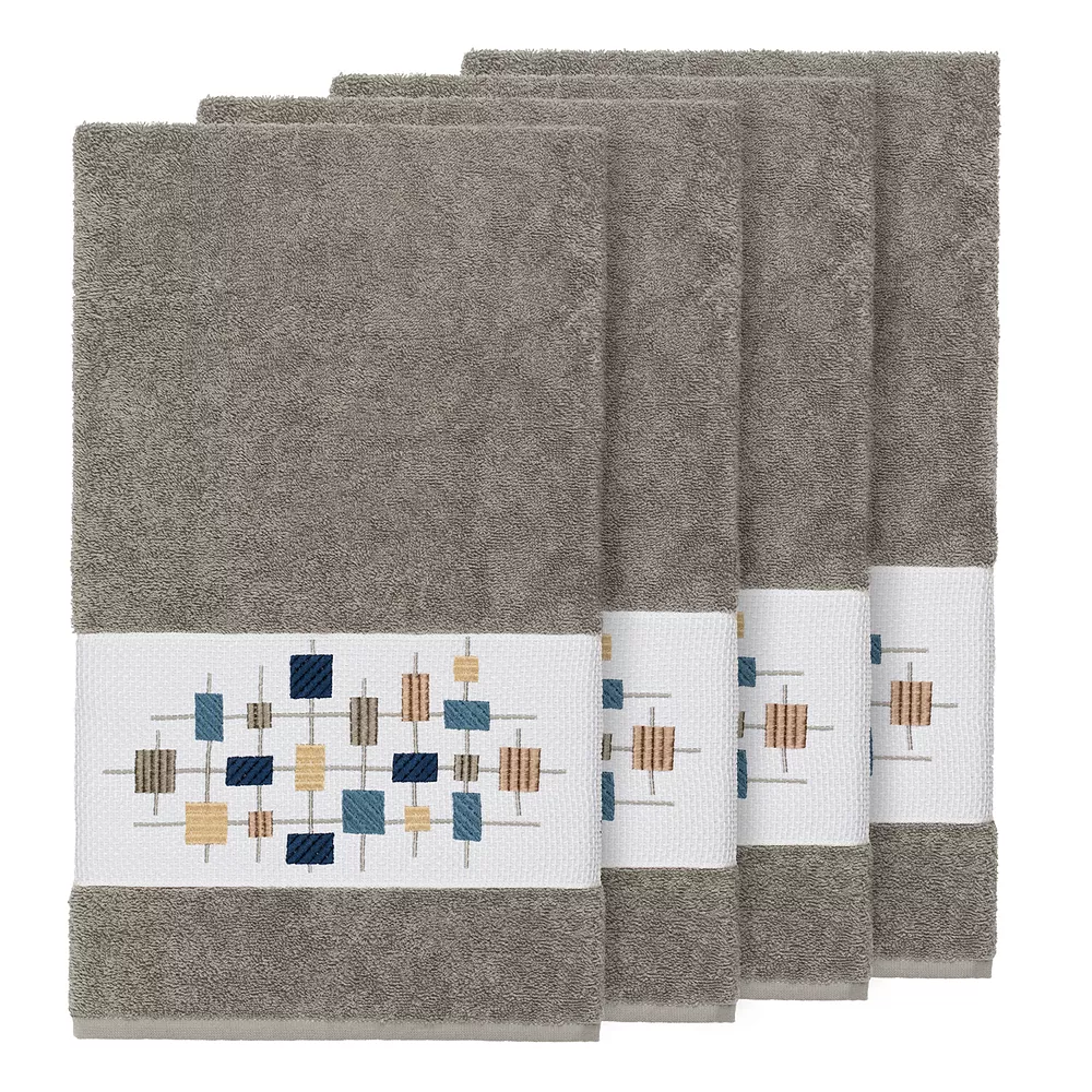 Linum Home Textiles Turkish Cotton Khloe Embellished Bath Towel Set 4 Linum Home Textiles Turkish Cotton Khloe Embellished Bath Towel Set - Image 2