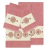 Linum Home Textiles 4-piece Turkish Cotton Isabelle Embellished Towel Set -Camden Isle Sales Shop 3436275 Tea Rose