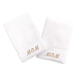 Linum Home Textiles 2-pack Embroidered "Mom" Hand Towels
