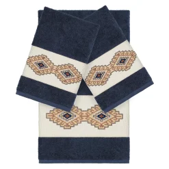 Linum Home Textiles 3-piece Turkish Cotton Gianna Embellished Towel Set