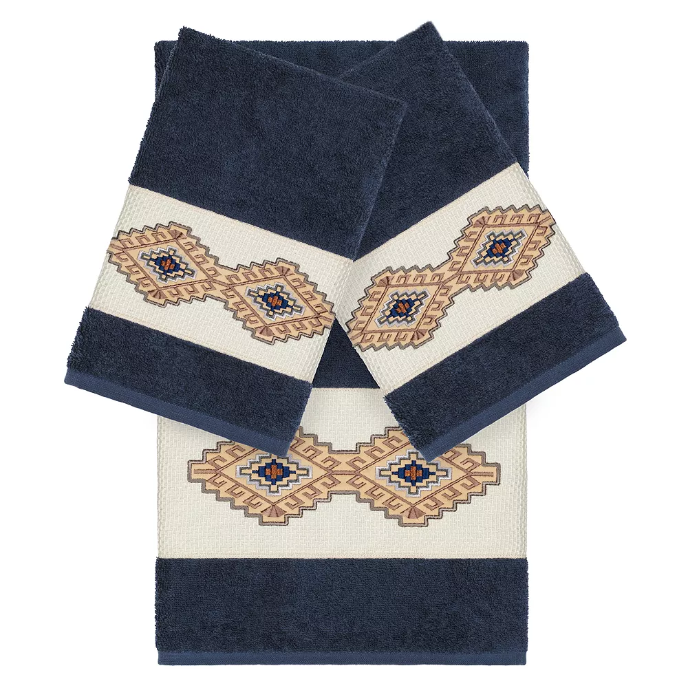 Linum Home Textiles 3-piece Turkish Cotton Gianna Embellished Towel Set 3 Linum Home Textiles 3-piece Turkish Cotton Gianna Embellished Towel Set