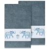 Linum Home Textiles Turkish Cotton Quinn Embellished Bath Towel Set -Camden Isle Sales Shop 3441414 Teal