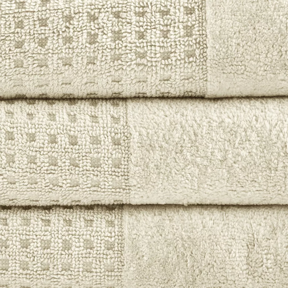 Madison Park Spa Waffle Cotton 6-piece Jacquard Antimicrobial Bath Towel Set 5 Madison Park Spa Waffle Cotton 6-piece Jacquard Antimicrobial Bath Towel Set - Image 3