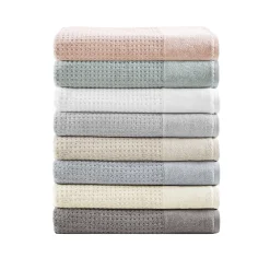 Madison Park Spa Waffle Cotton 6-piece Jacquard Antimicrobial Bath Towel Set 12 Madison Park Spa Waffle Cotton 6-piece Jacquard Antimicrobial Bath Towel Set -Camden Isle Sales Shop 3575814 ALT5