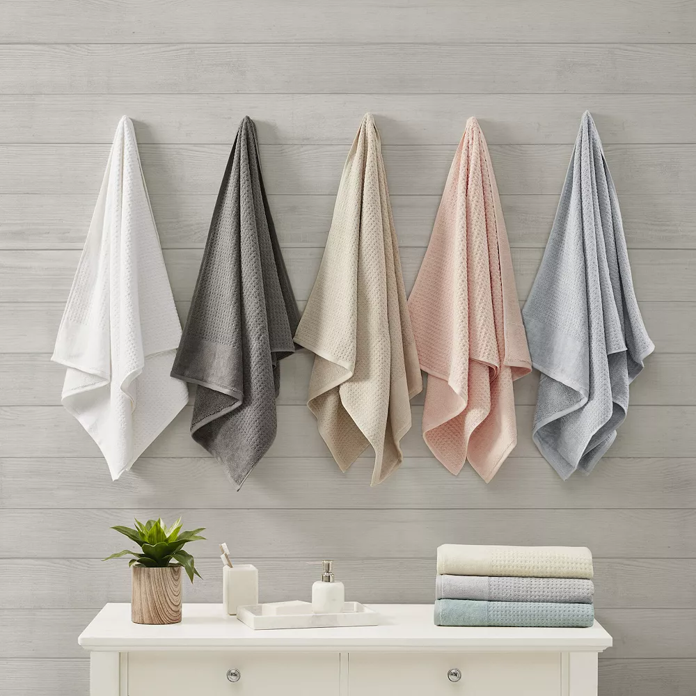 Madison Park Spa Waffle Cotton 6-piece Jacquard Antimicrobial Bath Towel Set 8 Madison Park Spa Waffle Cotton 6-piece Jacquard Antimicrobial Bath Towel Set - Image 6