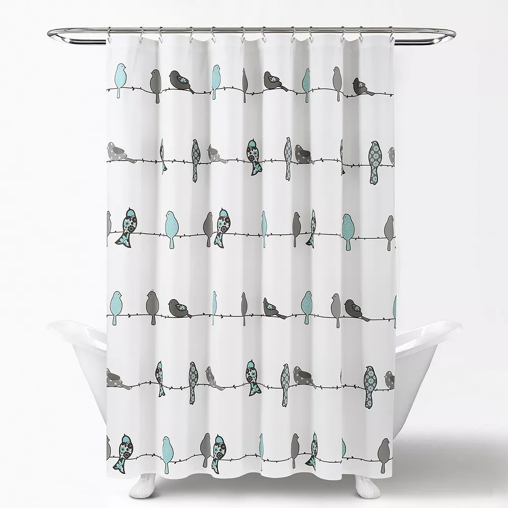 Lush Décor Lush Decor Rowley Birds Shower Curtain 5 Lush Décor Lush Decor Rowley Birds Shower Curtain - Image 3