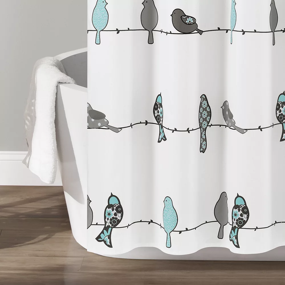 Lush Décor Lush Decor Rowley Birds Shower Curtain 6 Lush Décor Lush Decor Rowley Birds Shower Curtain - Image 4
