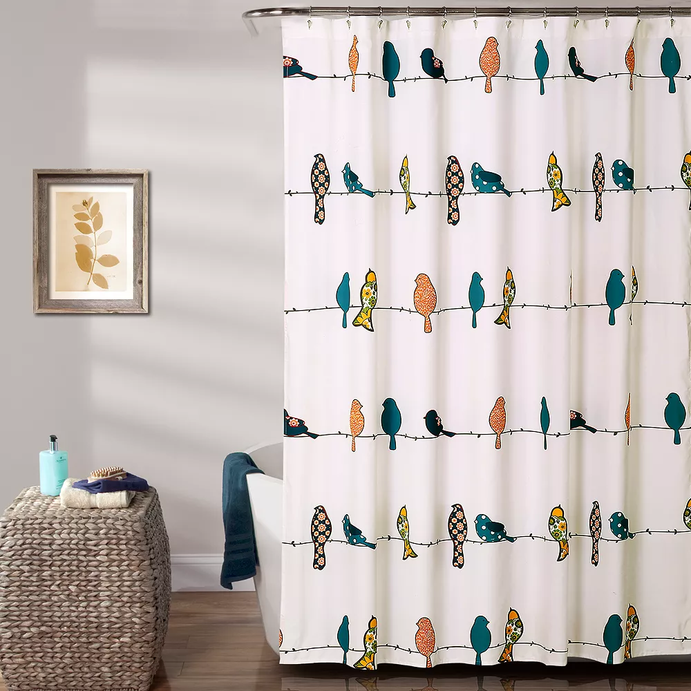 Lush Décor Lush Decor Rowley Birds Shower Curtain 3 Lush Décor Lush Decor Rowley Birds Shower Curtain