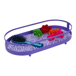 Home Basics Oval Lace Plastic Vanity Tray -Camden Isle Sales Shop 3706258 ALT2