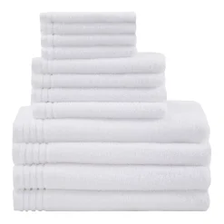 510 Design 12-piece Big Bundle Antimicrobial Cotton Quick Dry Lightweight Bath Towel Set