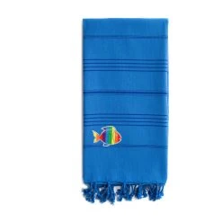 Linum Home Textiles Turkish Cotton Summer Fun Sparkling Rainbow Fish Pestemal Beach Towel -Camden Isle Sales Shop 3994850 ALT6
