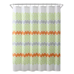Freshee Chevron Water Repellent & Odor Resistant Shower Curtain & Liner