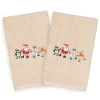 Linum Home Textiles 2-pack Christmas Skating Party Embroidered Hand Towel Set