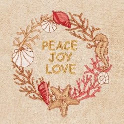 Linum Home Textiles Christmas 2-pack Peace Embroidered Luxury Turkish Cotton Hand Towels -Camden Isle Sales Shop 4130532 ALT2