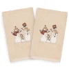 Linum Home Textiles 2-pack Christmas Snow Family Embroidered Hand Towel Set