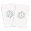 Linum Home Textiles Christmas 2-pack Crystal Embroidered Luxury Turkish Cotton Hand Towels -Camden Isle Sales Shop 4130568 White