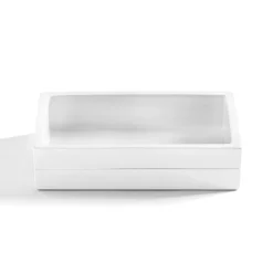 Cassadecor Lacquer Stripe White Bath Soap Dish