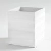Cassadecor Lacquer Stripe White Wastebasket -Camden Isle Sales Shop 4142938