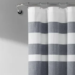 Lush Décor Lush Decor Cape Cod Stripe Yarn Dyed Cotton Shower Curtain -Camden Isle Sales Shop 4144268 ALT