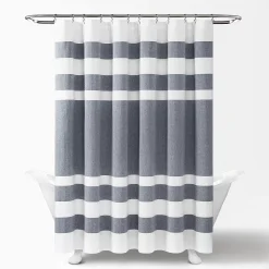 Lush Décor Lush Decor Cape Cod Stripe Yarn Dyed Cotton Shower Curtain -Camden Isle Sales Shop 4144268 ALT3