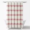 Lush Décor Lush Decor Tucker Stripe Yarn Dyed Cotton Knotted Tassel Shower Curtain 2 Lush Décor Lush Decor Tucker Stripe Yarn Dyed Cotton Knotted Tassel Shower Curtain -Camden Isle Sales Shop 4144409 White