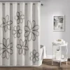 Lush Décor Lush Decor Ruffle Flower Shower Curtain -Camden Isle Sales Shop 4150128 Light Gray