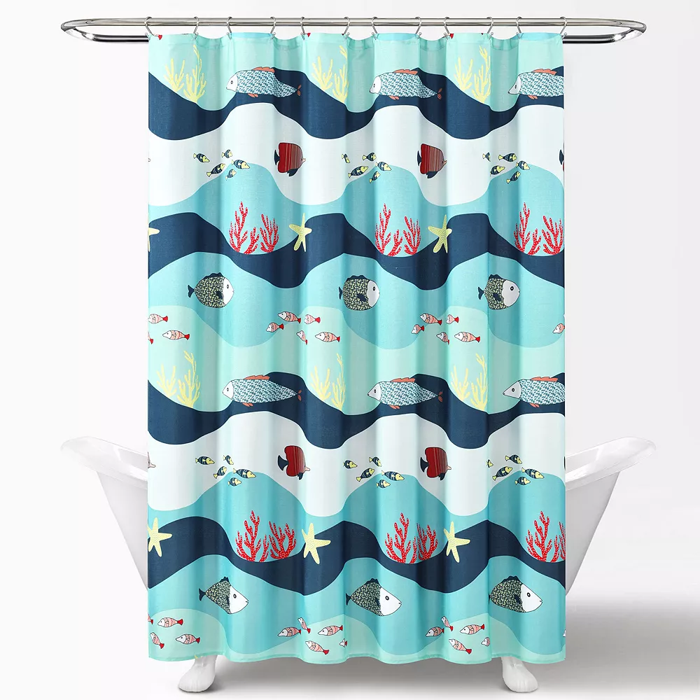 Lush Décor Lush Decor Sea Life Shower Curtain 7 Lush Décor Lush Decor Sea Life Shower Curtain - Image 5